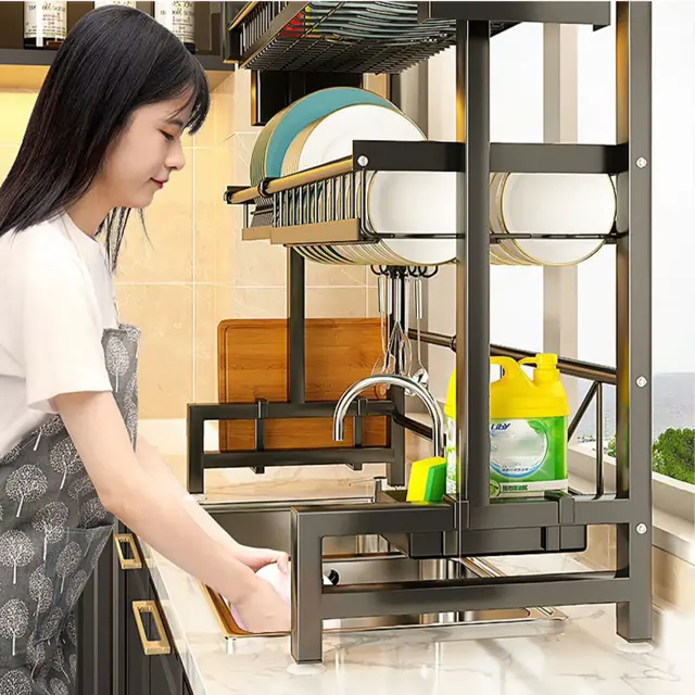 Égouttoir à vaisselle à 2 niveaux
